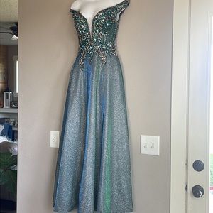 Panoply Boutique iridescent ball gown formal prom dress